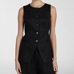 DISSH ALESSIA LINEN VEST BLACK